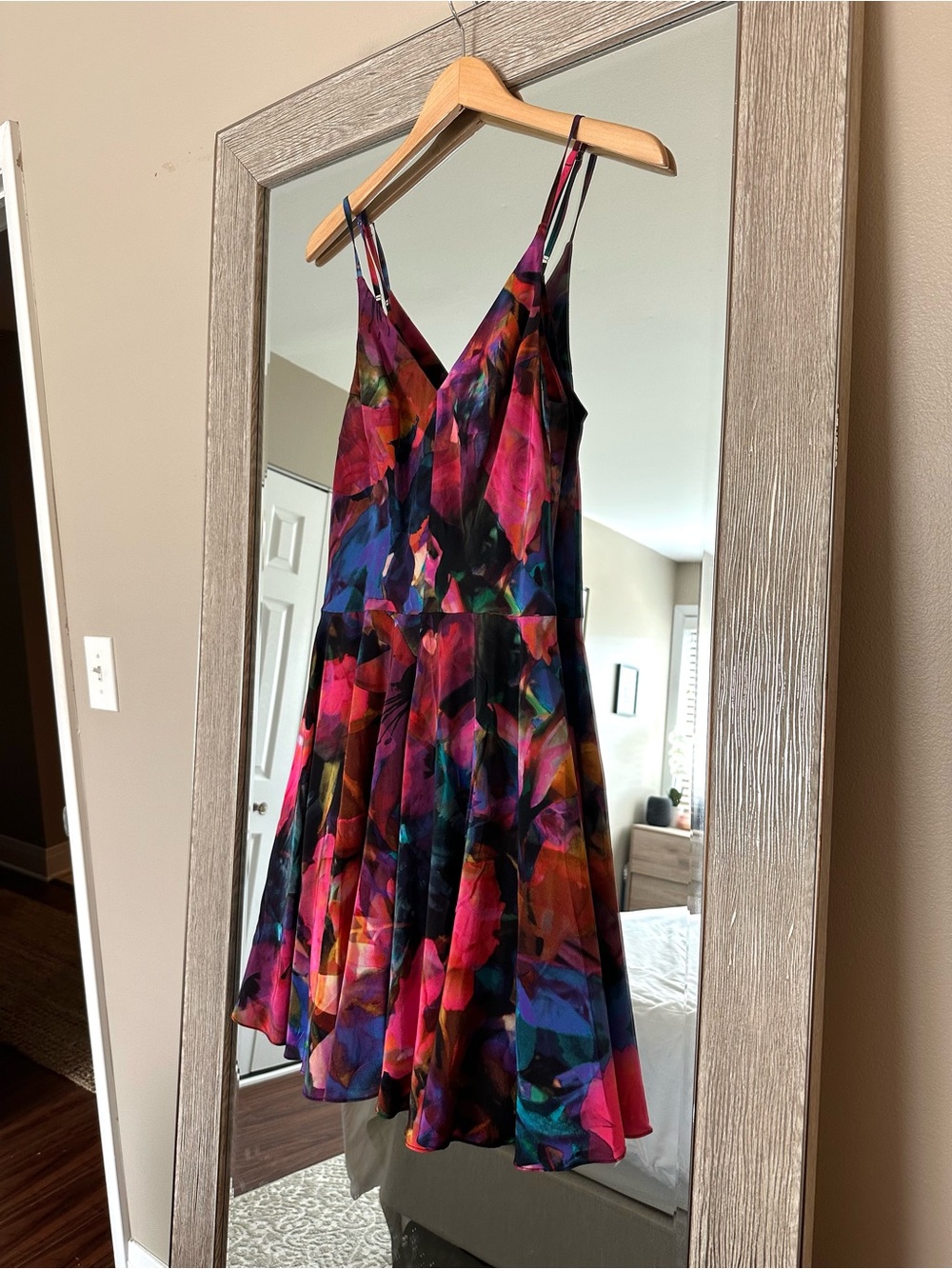 Amanda Uprichard 100% Silk Watercolor Sleeveless Mini Dress Size Small